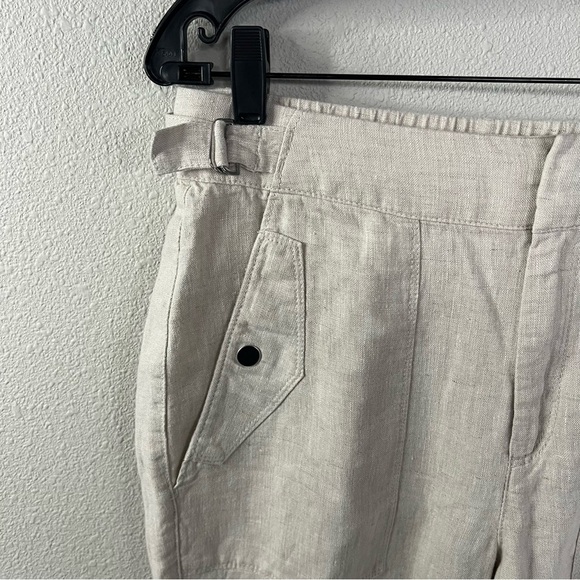 New Athleta Voyager Linen Pant Undyed Beige NWT Casual Beachy Coastal Women’s 8 - Picture 9 of 14